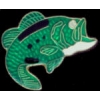 FISH PINS BASS FISH PIN GREEN BASS FISH CURVING TO THE LEFT 